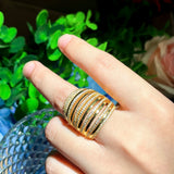 ThreeGraces Sparkling CZ Crystal African Round Rings Wedding Party Jewelry