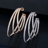 ThreeGraces CZ Geometric Circle Hoop Earrings ER803