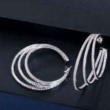 ThreeGraces CZ Geometric Circle Hoop Earrings ER803