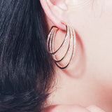 ThreeGraces CZ Geometric Circle Hoop Earrings ER803
