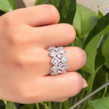ThreeGraces Sparkling CZ Geometric Bridal Wedding Ring R182