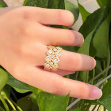 ThreeGraces Sparkling CZ Geometric Bridal Wedding Ring R182