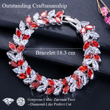 CZ Leaf Shape Bridal Wedding Party Bracelet Women Costume Jewelry