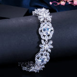 ThreeGraces CZ Silver Wedding Bracelet for Women BR281