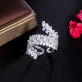 ThreeGraces Sparkling CZ Adjustable Bridal Wedding Ring R187