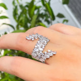 ThreeGraces Sparkling CZ Adjustable Bridal Wedding Ring R187
