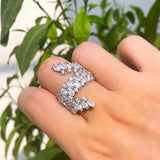 ThreeGraces Sparkling CZ Adjustable Bridal Wedding Ring R187