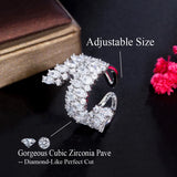 ThreeGraces Sparkling CZ Adjustable Bridal Wedding Ring R187