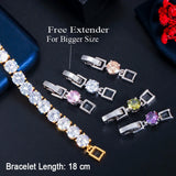 Purple CZ Geometric Round Tennis Bracelet for Women