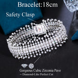 Sparkly Cubic Zirconia Wide Bridal CZ Bracelet for Women