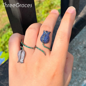 ThreeGraces Royal CZ Rose Flower Rings for Ladies RG149