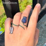 ThreeGraces Royal CZ Rose Flower Rings for Ladies RG149