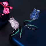 ThreeGraces Royal CZ Rose Flower Rings for Ladies RG149