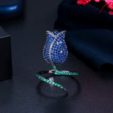 ThreeGraces Royal CZ Rose Flower Rings for Ladies RG149