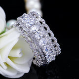 ThreeGraces Oval CZ Engagement Wedding Band Ring for Brides
