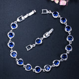 Colorful CZ Heart Bracelet for Women Summer Party Jewelry