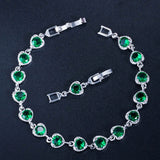 Colorful CZ Heart Bracelet for Women Summer Party Jewelry