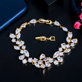 CZ Leaf Wedding Engagement Bracelet for Ladies Party Jewelry