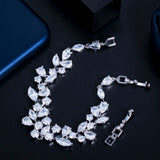CZ Leaf Wedding Engagement Bracelet for Ladies Party Jewelry