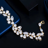 CZ Leaf Wedding Engagement Bracelet for Ladies Party Jewelry