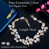 CZ Leaf Wedding Engagement Bracelet for Ladies Party Jewelry