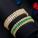 Green CZ Link Chain Bracelet for Women BR286