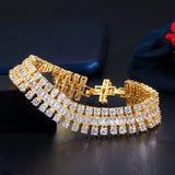 Green CZ Link Chain Bracelet for Women BR286