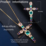 Cross Flower CZ Stones Necklace Pendant for Girlfriend Gift PN001