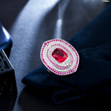 Vintage Red Cubic Zirconia Big Bridal Wedding Party Ring for Women