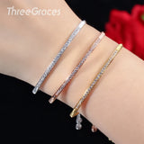 Adjustable Charm Silver Bracelet Cubic Zirconia Women Accessories Jewelry