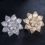 Big Flower Shape Micro Pave Zirconia Ring for Women RG081