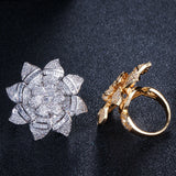 Big Flower Shape Micro Pave Zirconia Ring for Women RG081