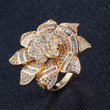 Big Flower Shape Micro Pave Zirconia Ring for Women RG081