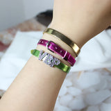 Slide Charms Letters Alphabet Bracelet Wristband DIY Jewelry For Women Kids