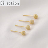 S925 Silver Plated 14k Frosted Sand Ballads DIY Earpiece Bean Ear Needles