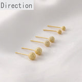 S925 Silver Plated 14k Frosted Sand Ballads DIY Earpiece Bean Ear Needles