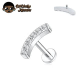 Titanium Spiral 16G CZ Tragus Cartilage Piercing Jewelry