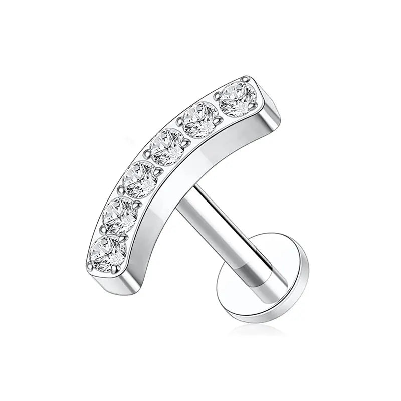 Titanium Spiral 16G CZ Tragus Cartilage Piercing Jewelry
