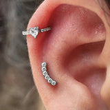 Titanium Spiral 16G CZ Tragus Cartilage Piercing Jewelry