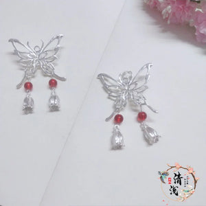 Silver Butterfly Hair Buckle Antique Hair Jewelry