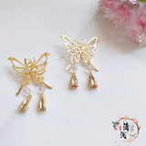 Silver Butterfly Hair Buckle Antique Hair Jewelry