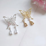 Silver Butterfly Hair Buckle Antique Hair Jewelry
