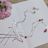Tian Guan Ci Fu Hair Forks Silver Butterfly Hairs Fork Long Butterflies Tassel