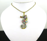Crystal Seahorse Pendant Necklaces Long Sweater Chains Women Jewelry