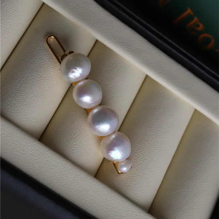 Baroque Pearls Tiara Hairpins 14K Plated Jewelry