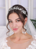 Tiara Wedding Headdress Rhinestone Pearl Bride Headwear