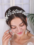 Tiara Wedding Headdress Rhinestone Pearl Bride Headwear