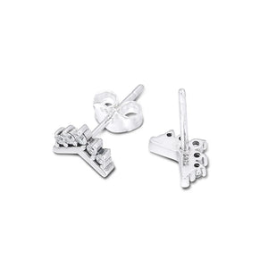 Tiara Wishbone Stud Earrings 925 Sterling Silver Jewelry