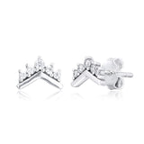 Tiara Wishbone Stud Earrings 925 Sterling Silver Jewelry