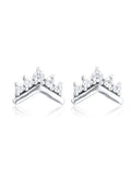 Tiara Wishbone Stud Earrings 925 Sterling Silver Jewelry